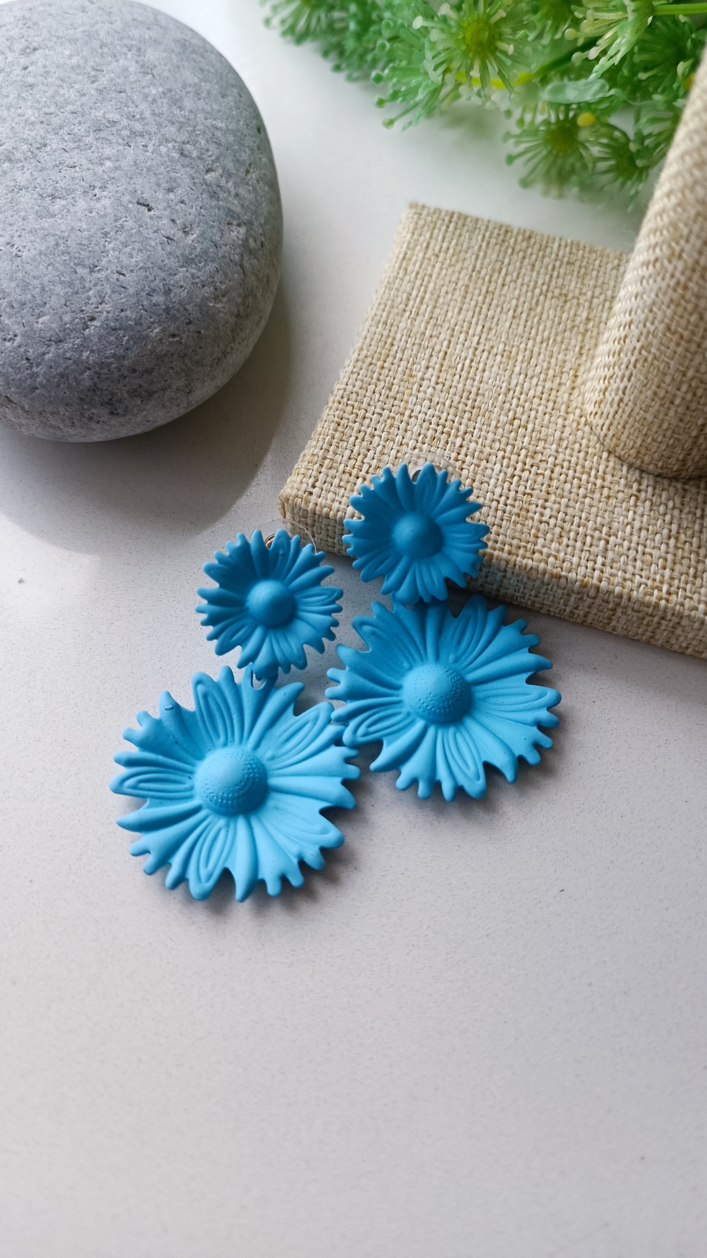 Pendientes Flor Azul