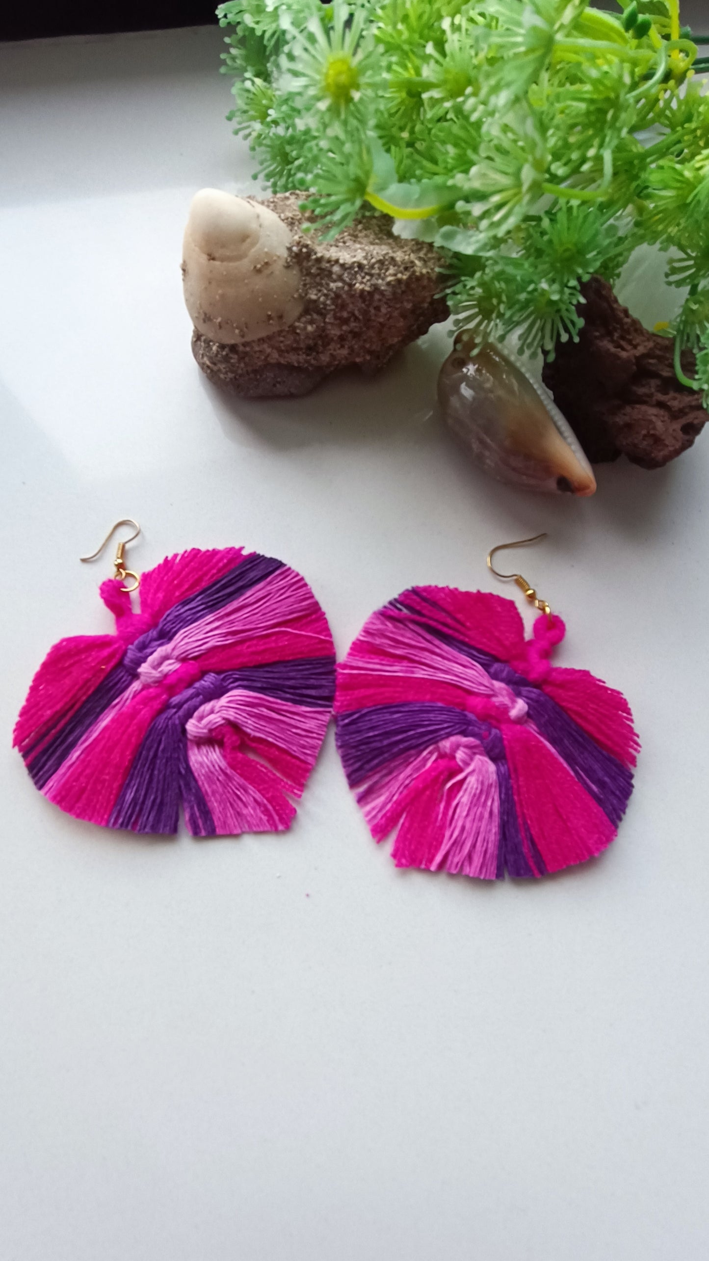 Pendientes Hoja de Macramé