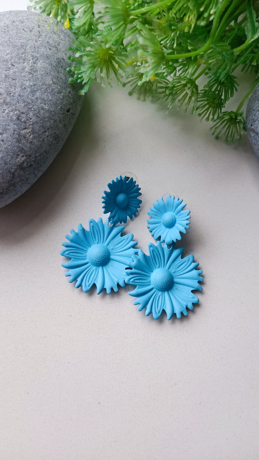 Pendientes Flor Azul